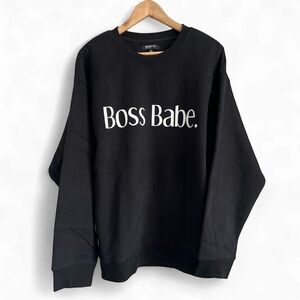 NEW Brunette The Label Black Boss Babe Sweatshirt (3 left)